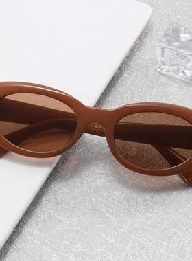 英国coopkoop新款墨镜女jennie猫眼太阳眼镜男 黑色ins时髦