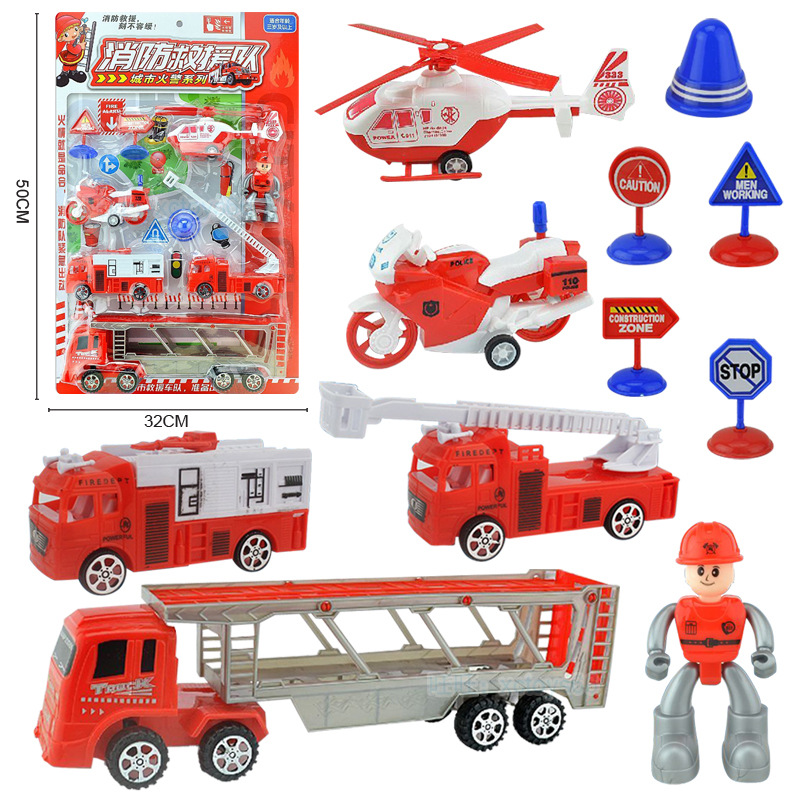 【包邮】展示盒工程车 儿童玩具车模型 男孩过家家套装玩具