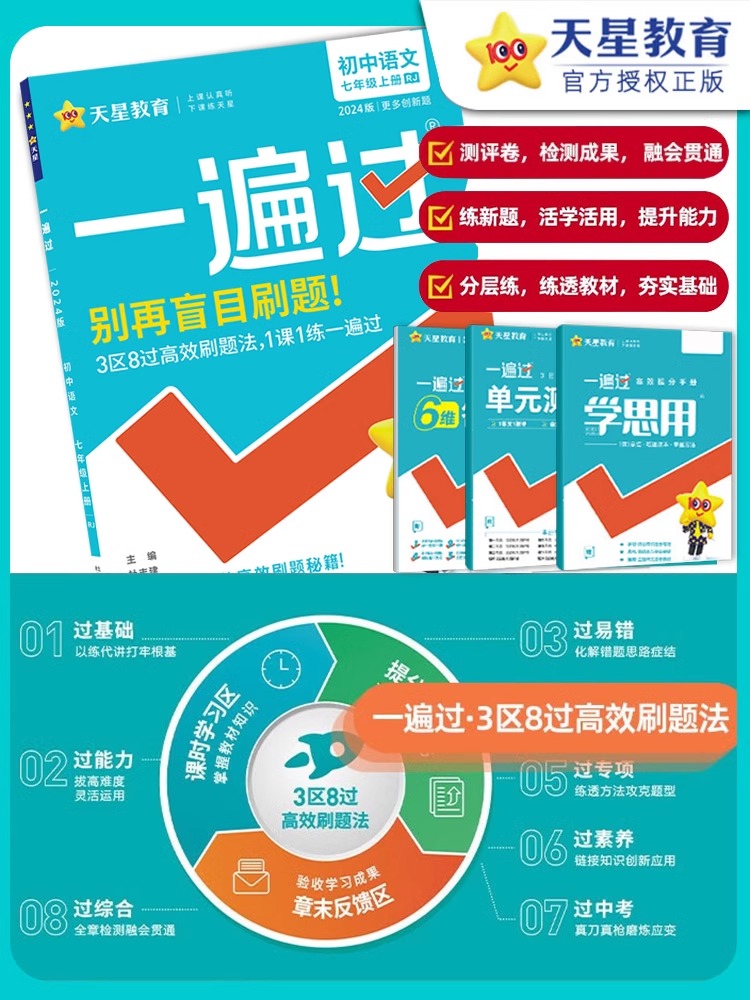 2024版初中一遍过七八九年级下册上册数学物理化学英语文政治历史生物地理人教版/北师大 初一二三同步训练习册辅导资料必刷题九下 - 图2