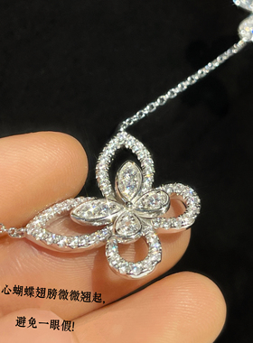 不掉色幻影五只蝴蝶纯银项链