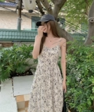 Милое летнее платье, юбка, приталенный длинный корсет, французский стиль, квадратный вырез, средней длины