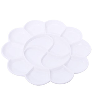 得力梅花大号颜料调色盘学生美术用水彩水粉国画三线调色板调色碟