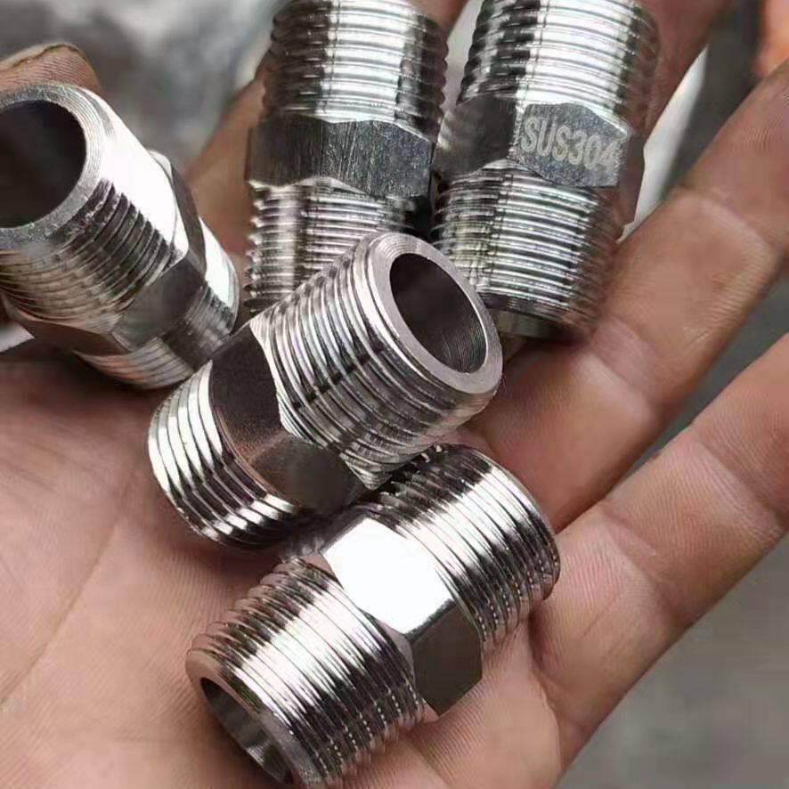 4分不锈钢对丝水管配件 直接六角双外丝管件直通连接头对丝