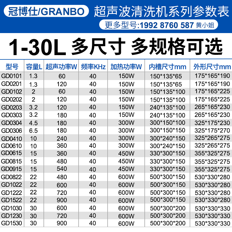 冠博仕超声波清洗机工业金属齿轮除油锈蜡喷油嘴牙科震荡清洗器 - 图0