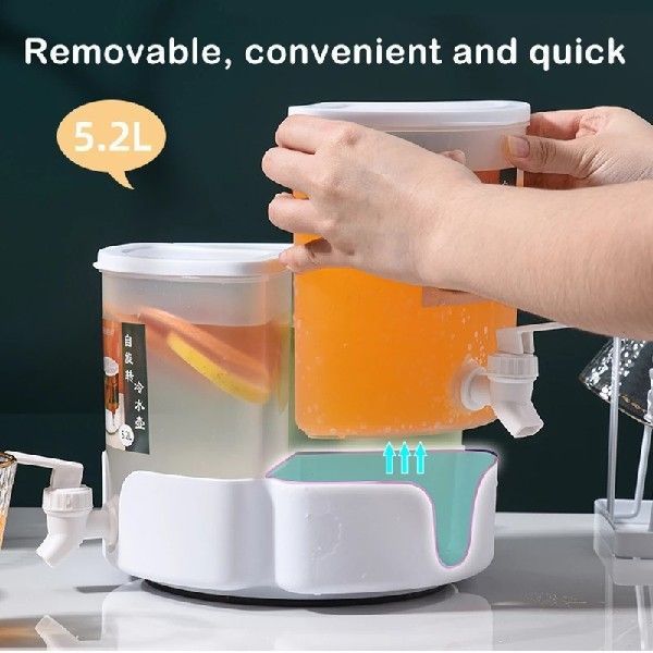 5200ml Cold Water Jug Household Can Rotate with Faucet - 图1