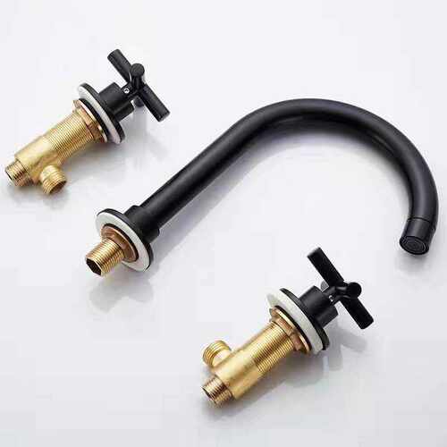 Black Basin Faucets Brass Polished Chrome Deck Mounted Bath - 图0