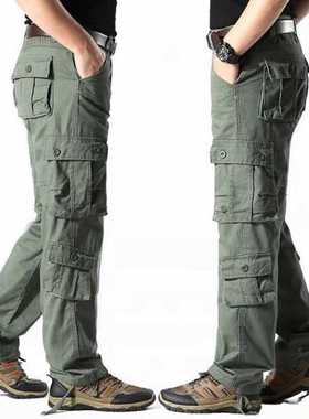 Men's Cargo Pants Mens Pure Cotton Casual Multi Pock