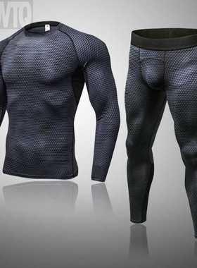 2Piece Men's Full Suit Tracksuit MMA Long Winter Ski Thermal