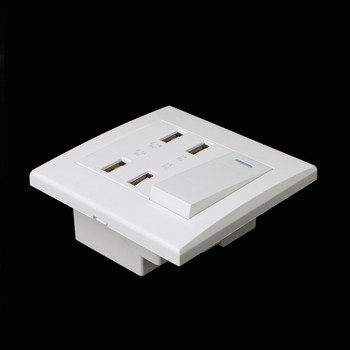 220V 10A Wall Switch Socket 4 Port USB Charger Power Outlet