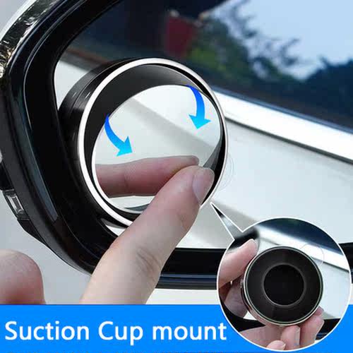 2pcs Suction Cup Car Blind Spot Mirror Auto 360 Adjustable P - 图0