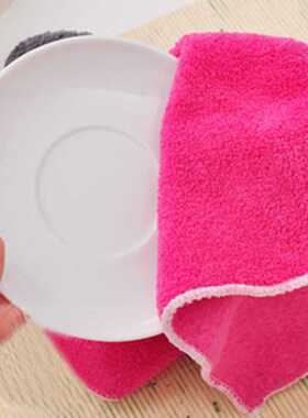 1Pcs Random Color Kitchen Cleaning Rag Dish Towel Microfiber
