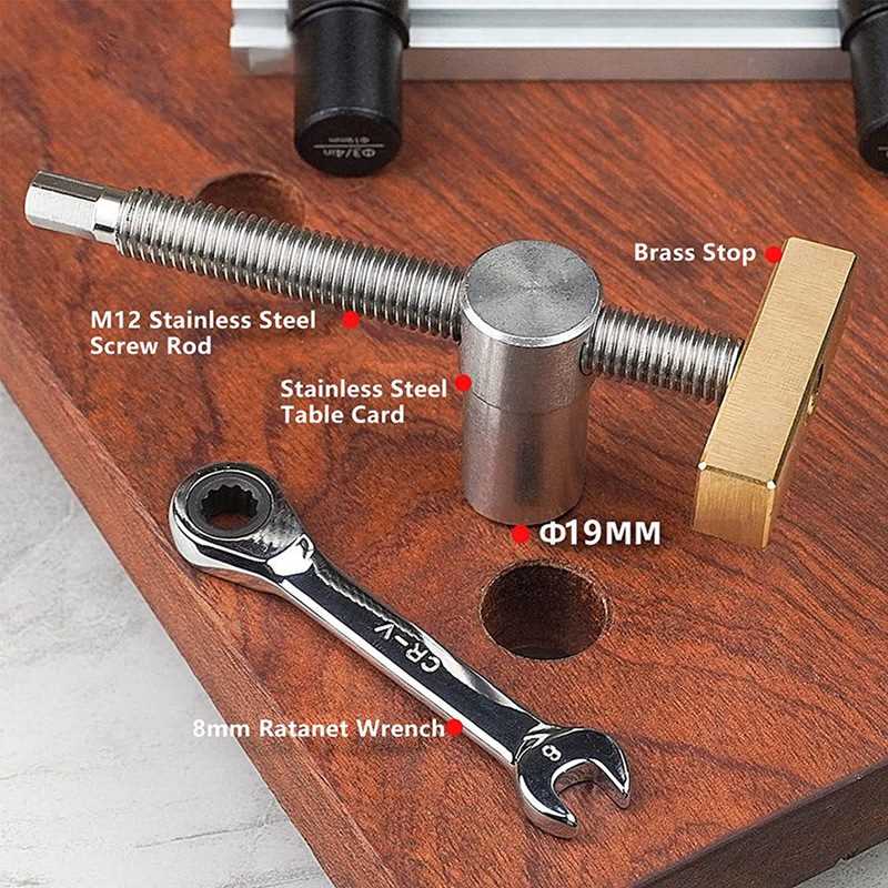 2Sets Woodworking Adjustable Desktop Clip, Fixed Clip Clamp - 图2