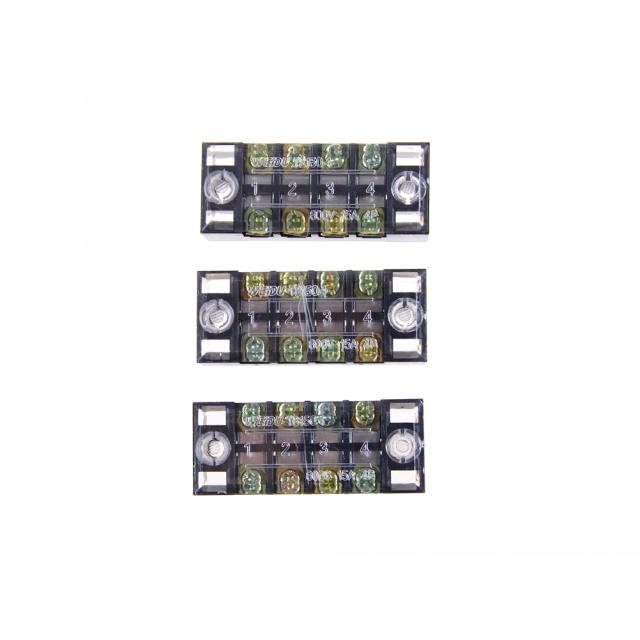 3pcs/lot Dual Row 4 Position Screw Terminal Block Strip 600V