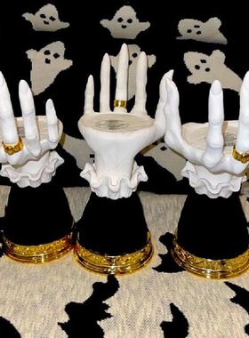 Candle Holder Halloween Witch Hand Shaped Resin Candlestick