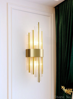 Crystal Wall Lamp Light Post Modern Simple Living Room Back