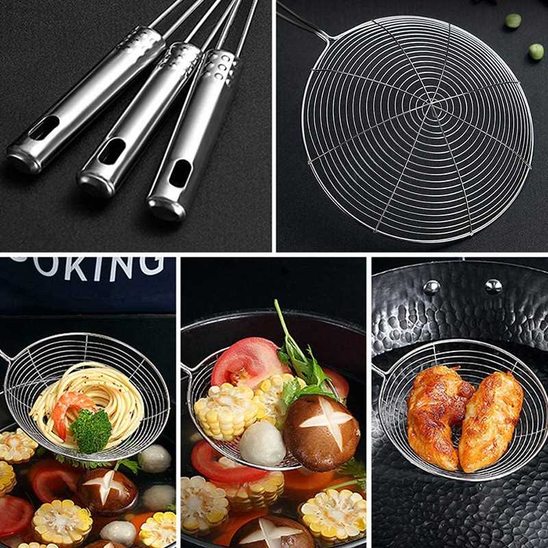 Skimmer Spoon, 4 Pack Stainless Steel Spider Strainer Skimme - 图2