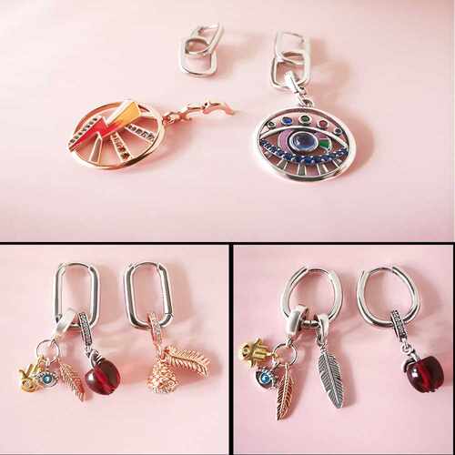 925 Sterling Silver Loved Hert Er Hoops Errings for Women - 图1