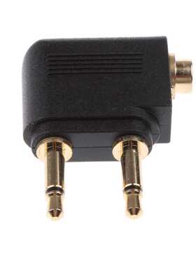 3.5mm to 2 x 3.5mm Gold Plated Airline Airplane Earphone Hea
