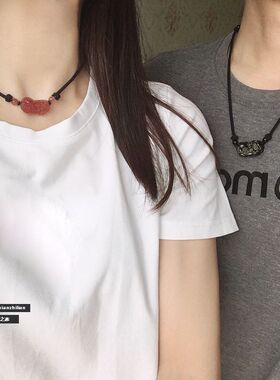 天然粉水晶貔貅吊坠男女款