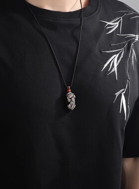 正品天然黑曜石项链招财貔貅吊坠男女款本命年转运护身符挂件礼物