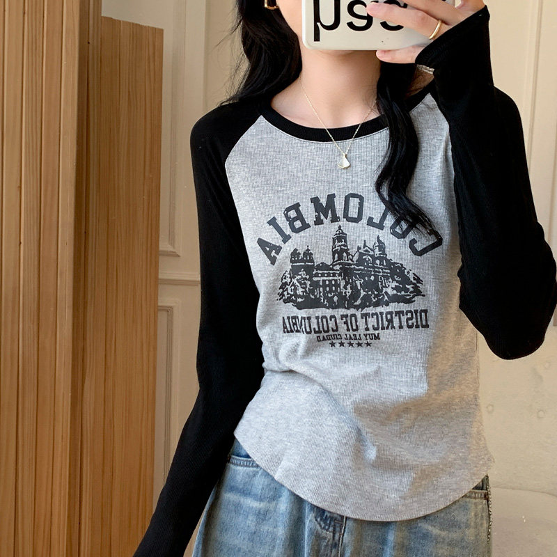 正肩长袖辣妈款外出哺乳修身t恤春装美式复古纯棉W产后喂奶上衣潮,淘宝优惠券,粉丝福利购,淘宝优惠卷