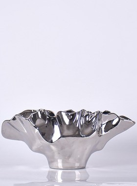 简约抽象镀银陶瓷创意客厅电视柜玄关花艺摆Q件酒店家居软装饰品