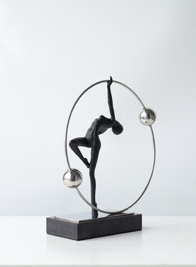 现代抽象舞蹈人物摆件售楼处客厅玄关电视柜酒柜高端轻奢艺术装饰