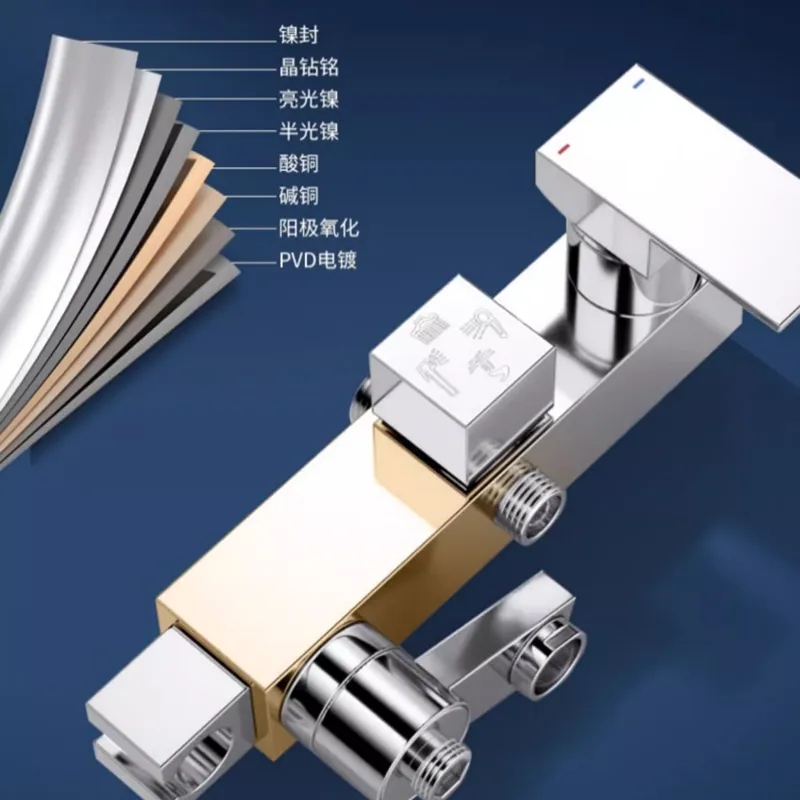 家用全铜恒温淋浴花洒套装明装暗装卫生间洗澡沐浴器增压卫浴龙头-图2