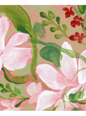 【捡漏合集】插画Yukiko Noritake复刻艺术版画粉色花卉装饰画芯