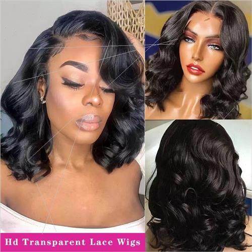 New wig Europe ladies short curly hair in middle parting big - 图1