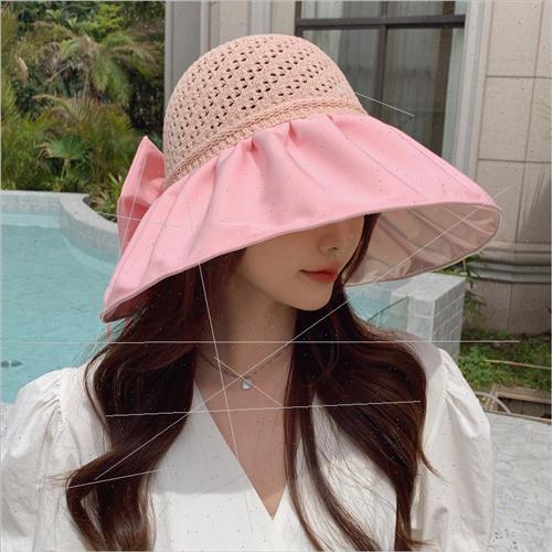 Korean  summer new hat female color rubber sunscreen sun hat - 图2