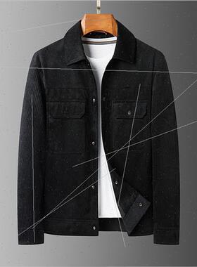 Golden velvet striped jacket men 2023 spring new versatile S