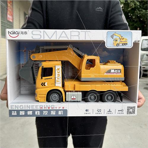 Boys inertia sound light excavator 360 degrees rotating work - 图1