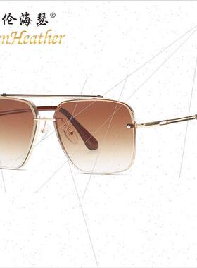 New rimless cut edge sunglasses 01K Europe retro men women s