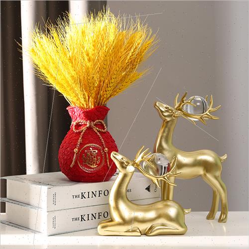 Fortune wheat blessed bag vase ornament living room coffee t - 图2