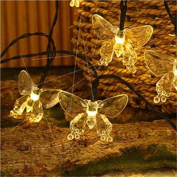 Led Solar Butterfly String ghts Outdoor Patio Garden Landsca