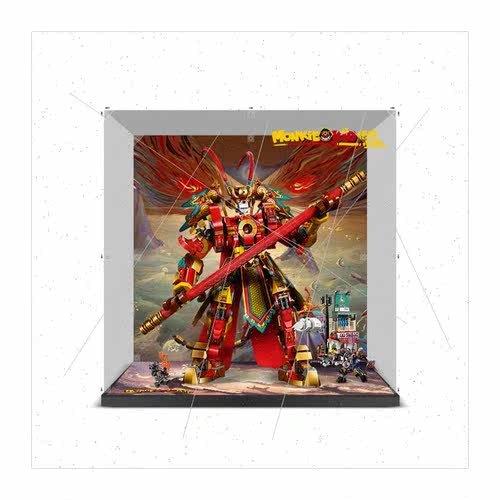 适用building blocks 80012 Qi Tian Da Sheng gold mecha acryli - 图3