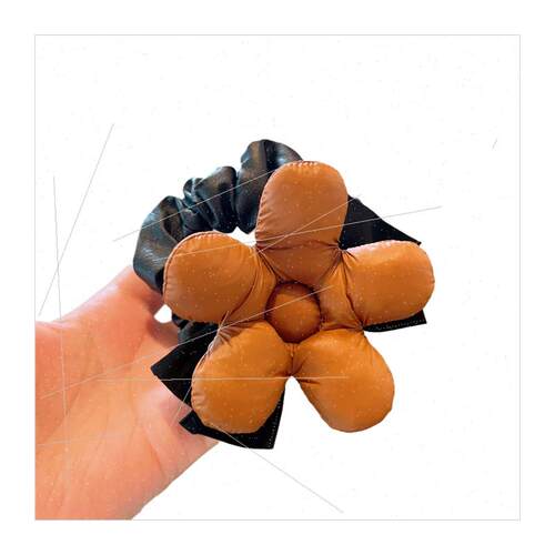 Autumn winter new Korean sponge flowers head tie hair band M - 图3