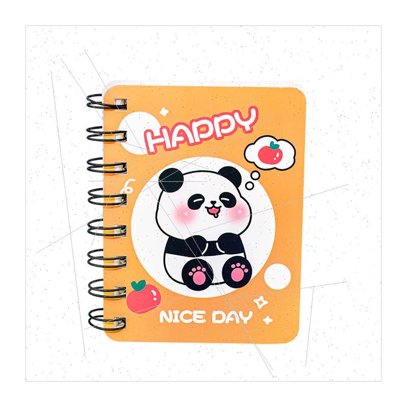 Cartoon panda coil book  a7 side flip notebook cute mini por - 图3