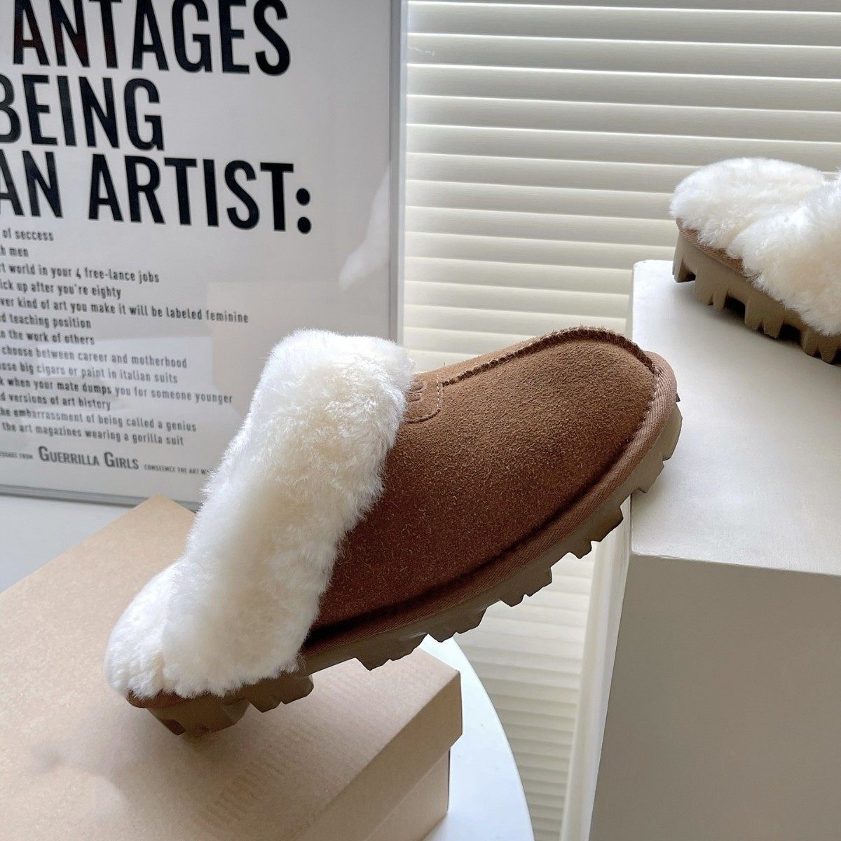 河南桑坡毛毛拖秋冬季家居羊皮毛一体厚底女半包头星拖鞋加厚两穿,淘宝优惠券,粉丝福利购,淘宝优惠卷