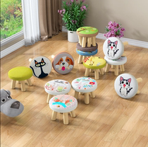 Cloth art small stool solid wood small stool sofa stool tea table stool for home change of shoes stool children bench small stool for home