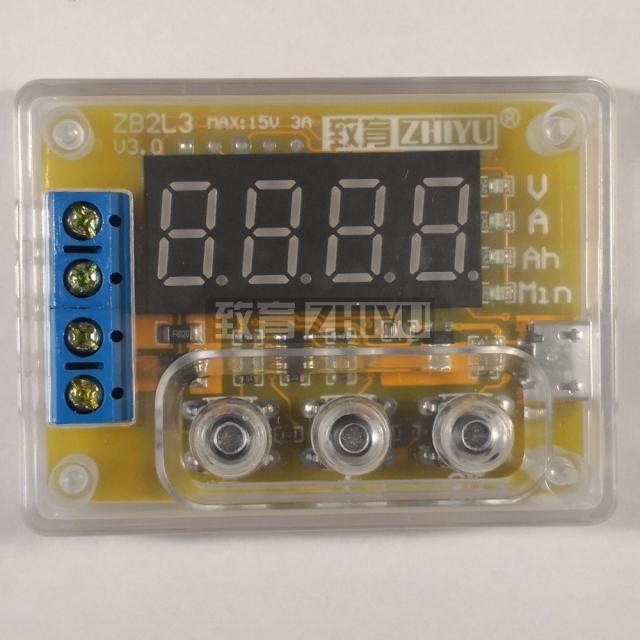 ZB2L3 V3电池容量测试仪外接负载1.2-12V电池18650测试3A成品带壳 - 图0