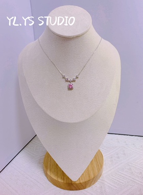 小众设计感纯银依利锆石锁骨链女