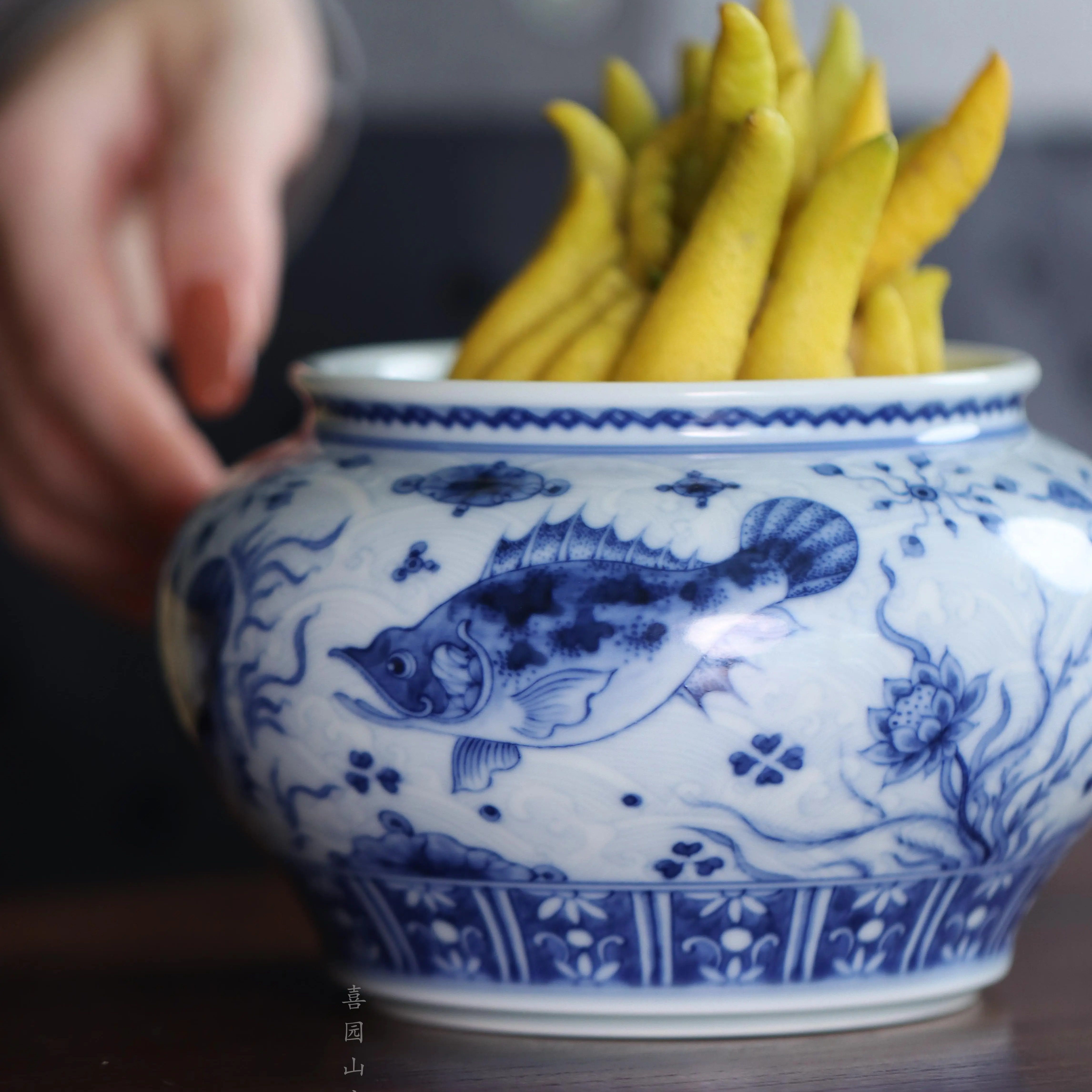 望月怀古 淡海水鱼藻纹满绘水洗750cc 重工稀缺 景德镇名窑口,淘宝优惠券,粉丝福利购,淘宝优惠卷