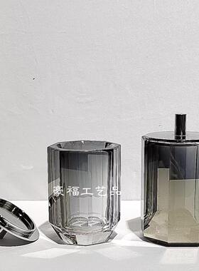 现代家居沐室水晶料香薰瓶，洗手液瓶，漱口杯和棉签蛊饰品
