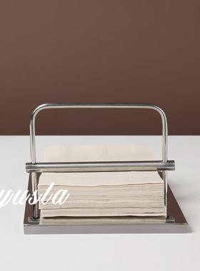 简约现代高级感纸巾架摆件客厅样板间餐厅酒店纸巾盒家居软装饰品