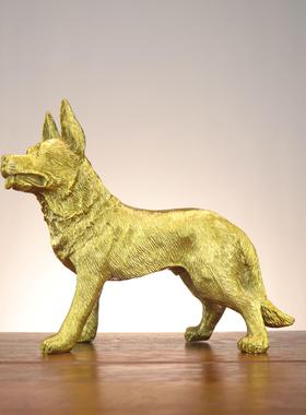 铜狗 十二生肖狗 铜富贵狗 家居店铺工艺品摆件 铜站狼狗
