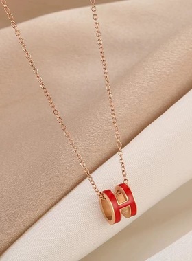 AETNA PROJECT H字母项链女简约气质百搭锁骨链网红配饰h吊坠