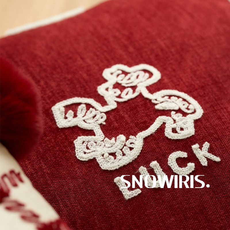 抱枕红色新年节日客厅沙发靠垫纯色马年简笔画高级感品质软装靠枕,淘宝优惠券,粉丝福利购,淘宝优惠卷