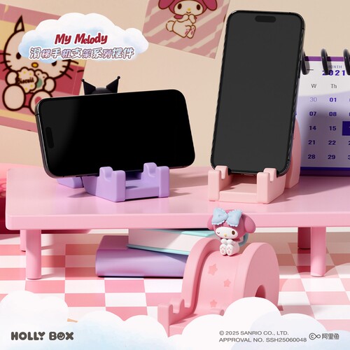 HelloKitty滑滑梯手机支架桌面摆件凯蒂猫追剧神器周边办公室可爱 - 图0